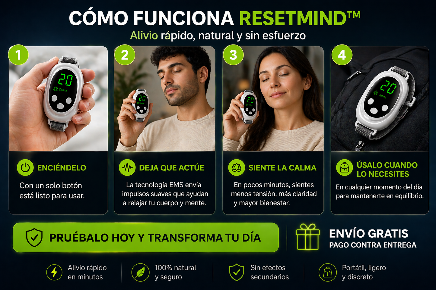 RESETMIND™ – Dispositivo Portátil de Relajación