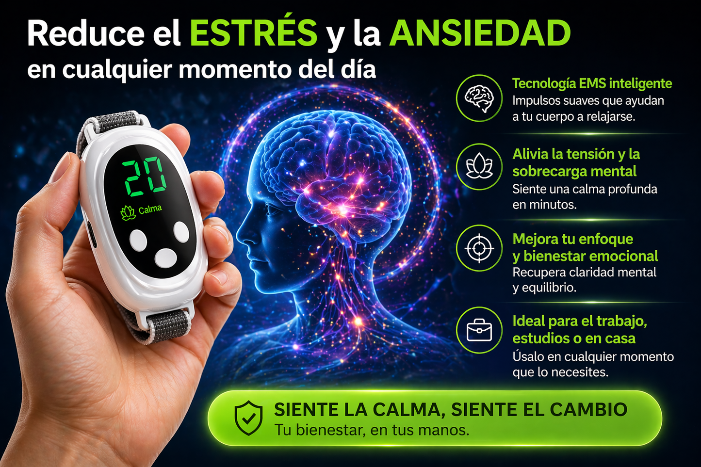 RESETMIND™ – Dispositivo Portátil de Relajación